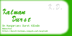 kalman durst business card